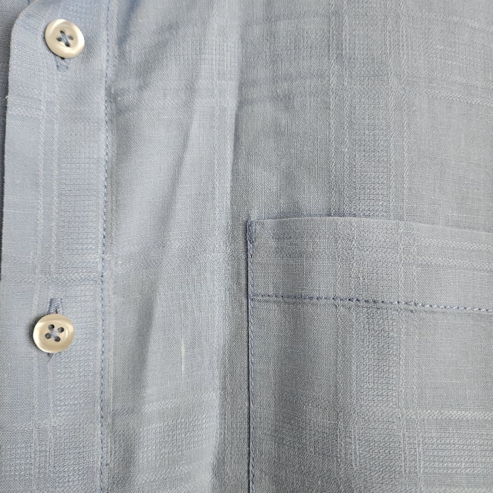 Tommy Bahama Men's Costa Tautira Stretch-Linen Camp Shirt Blue Size Large - Picture 5 of 11